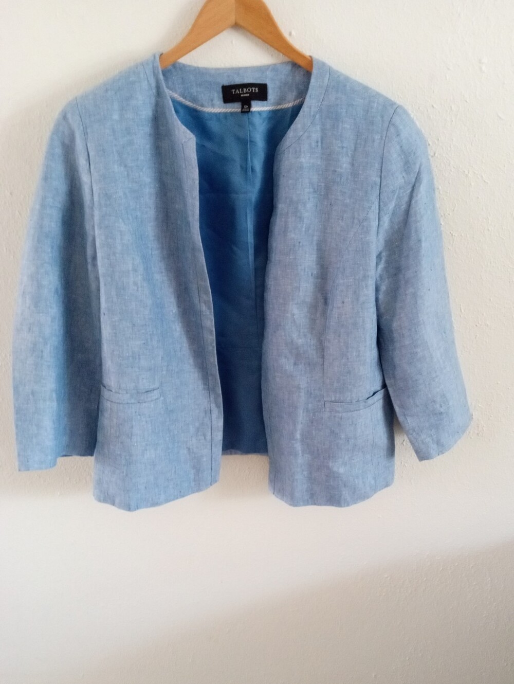 TALBOTS 100% Linen Open Blazer Jacket | 12P - Picture 2 of 9